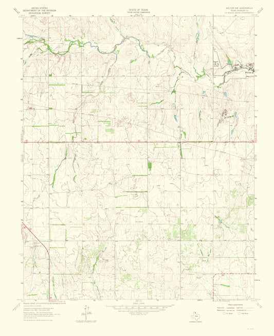 Topographical Map - Kelton Texas Northwest Quad - USGS 1965 - 23 x 28.18 - Vintage Wall Art