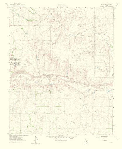 Topographical Map - Kelton Texas Southeast Quad - USGS 1965 - 23 x 28.09 - Vintage Wall Art