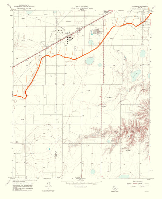 Topographical Map - Kingsmill Texas Quad - USGS 1967 - 23 x 28.22 - Vintage Wall Art