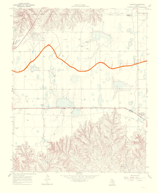 Topographical Map - Laketon Texas Quad - USGS 1970 - 23 x 28.07 - Vintage Wall Art