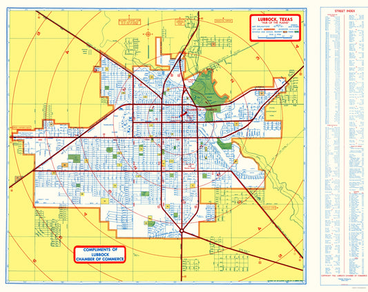 Historic City Map - Lubbock Texas - Southwest 1955 - 23 x 28.96 - Vintage Wall Art