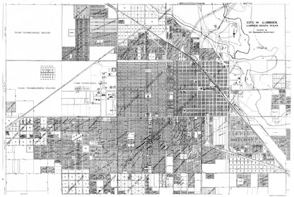Historic City Map - Lubbock Texas - City Engineering 1946 - 23 x 34.31 - Vintage Wall Art