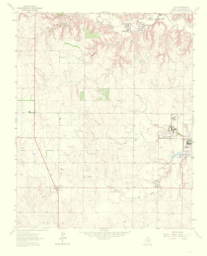 Topographical Map - Lutie Texas Quad - USGS 1967 - 23 x 28.33 - Vintage Wall Art