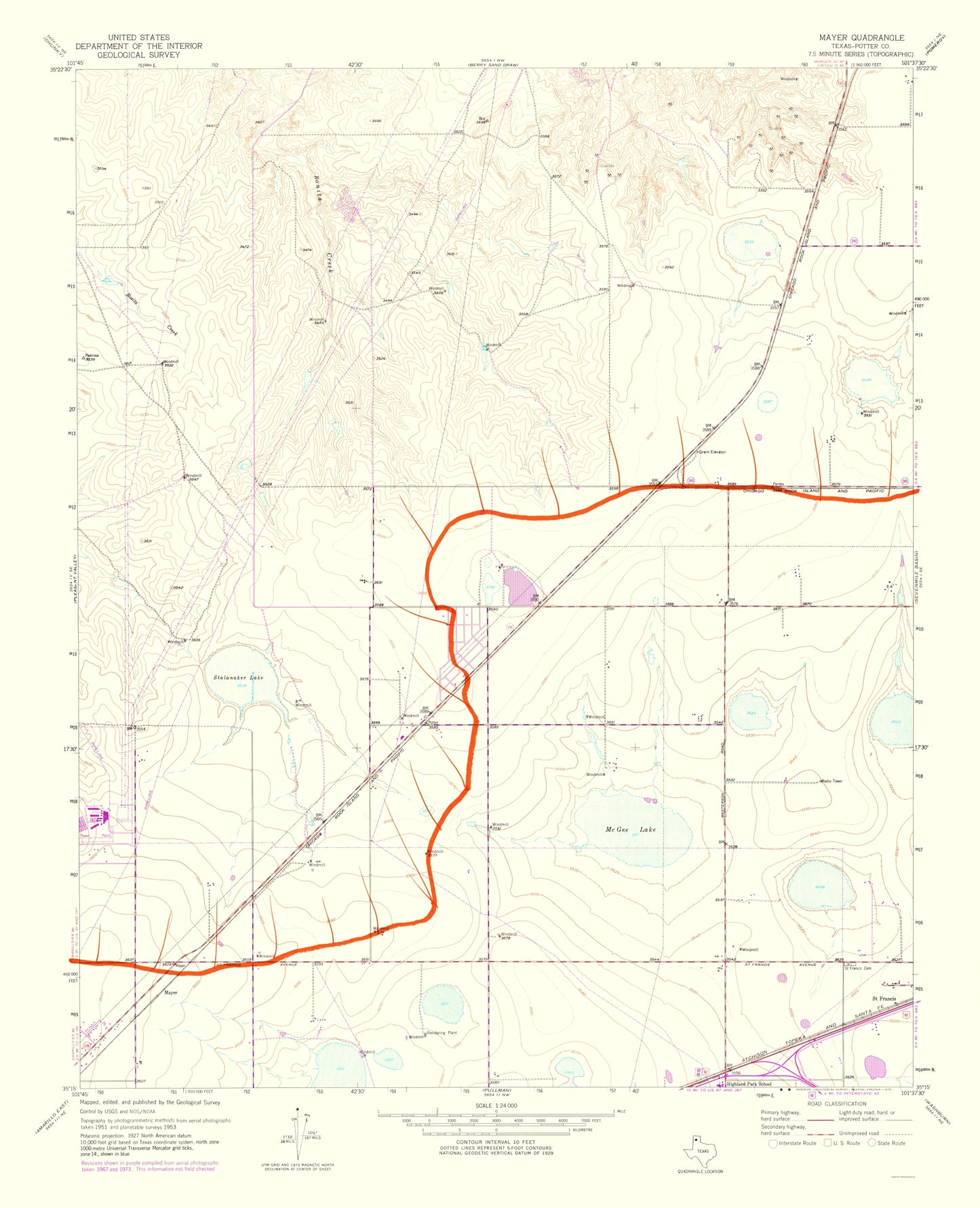 Topographical Map - Mayer Texas Quad - USGS 1975 - 23 x 28.35 - Vintage Wall Art