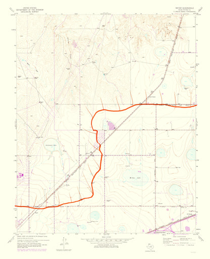 Topographical Map - Mayer Texas Quad - USGS 1975 - 23 x 28.35 - Vintage Wall Art