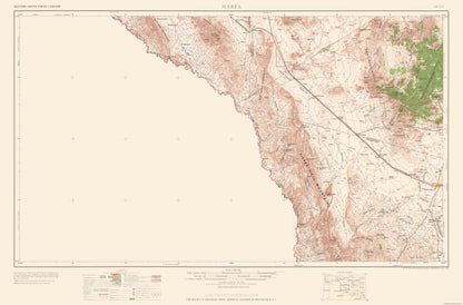 Topographical Map - Marfa Texas Quad - USGS 1959 - 34.94 x 23 - Vintage Wall Art