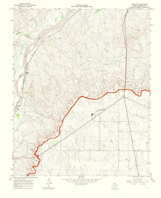 Topographical Map - Mendota Texas Quad - USGS 1969 - 23 x 28.26 - Vintage Wall Art