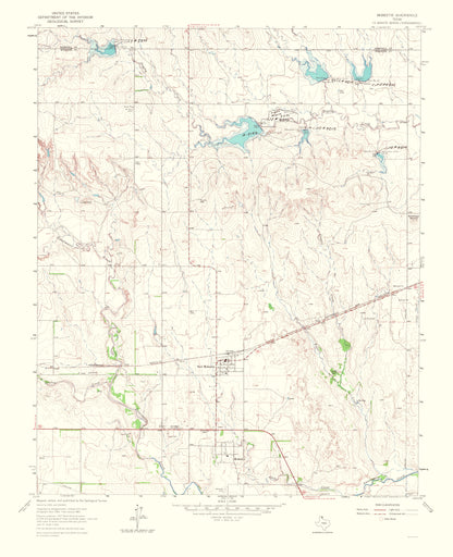 Topographical Map - Mobeetie Texas Quad - USGS 1966 - 23 x 28.32 - Vintage Wall Art