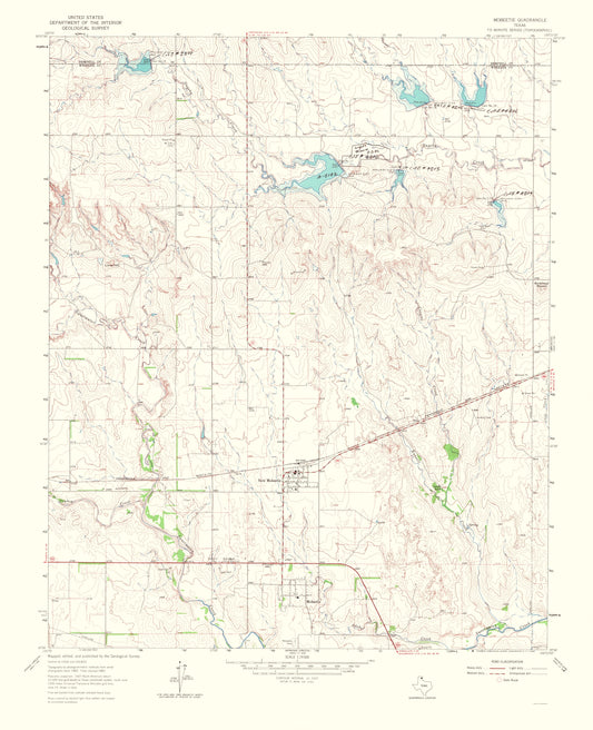 Topographical Map - Mobeetie Texas Quad - USGS 1966 - 23 x 28.32 - Vintage Wall Art