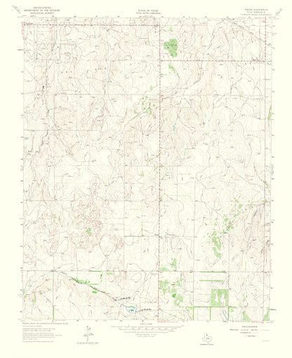 Topographical Map - Pakan Texas Quad - USGS 1965 - 23 x 28.12 - Vintage Wall Art