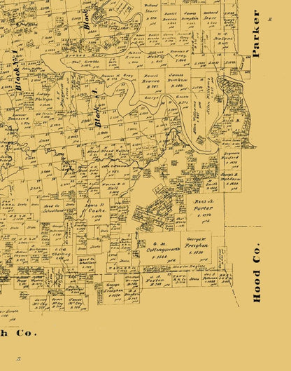 Historic County Map - Palo Pinto County Texas - Blau 1879 - 23 x 29.22 - Vintage Wall Art