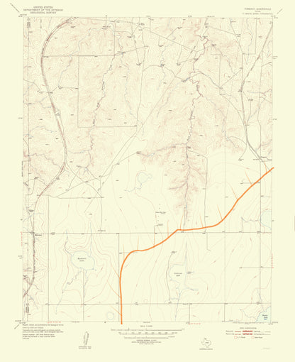 Topographical Map - Pomeroy Texas Quad - USGS 1954 - 23 x 28.20 - Vintage Wall Art