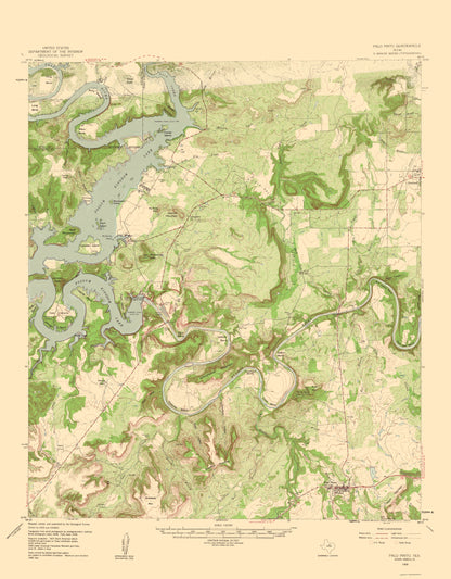 Topographical Map - Palo Pinto Texas Quad - USGS 1960 - 23 x 29.45 - Vintage Wall Art