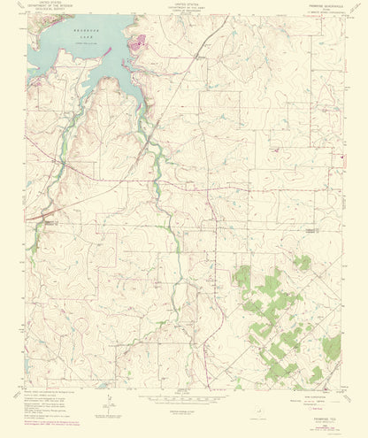 Topographical Map - Primrose Texas Quad - USGS 1969 - 23 x 27.35 - Vintage Wall Art