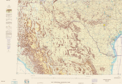 Topographical Map - Lower Rio Grande New Mexico Texas Aeronautical Sheet - USAF 1964 - 23 x 33 - Vintage Wall Art