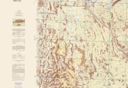 Topographical Map - Lower Rio Grande New Mexico Texas Aeronautical Sheet - USAF 1964 - 23 x 33 - Vintage Wall Art