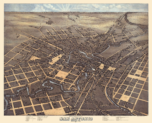 Historic City Map - San Antonio Texas - Koch 1873 - 28.49 x 23 - Vintage Wall Art
