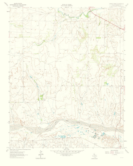 Topographical Map - Spring Creek Texas Quad - USGS 1973 - 23 x 28.59 - Vintage Wall Art