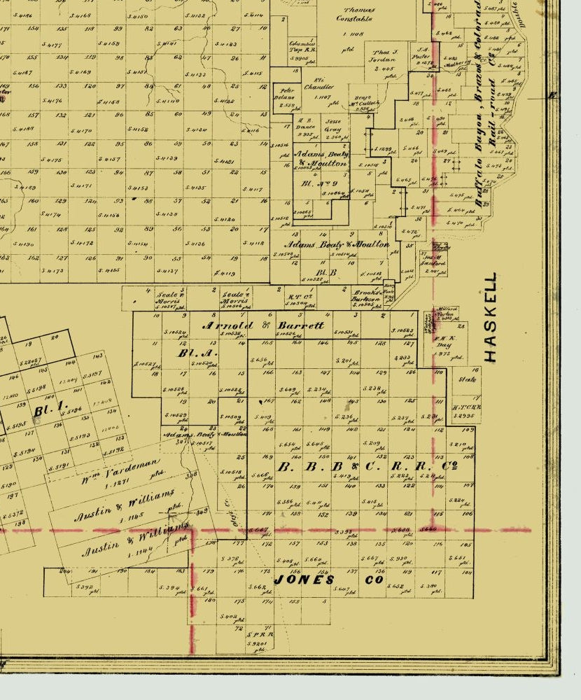 Historic County Map - Stonewall County Texas - Wise 1879 - 23 x 27.70 ...