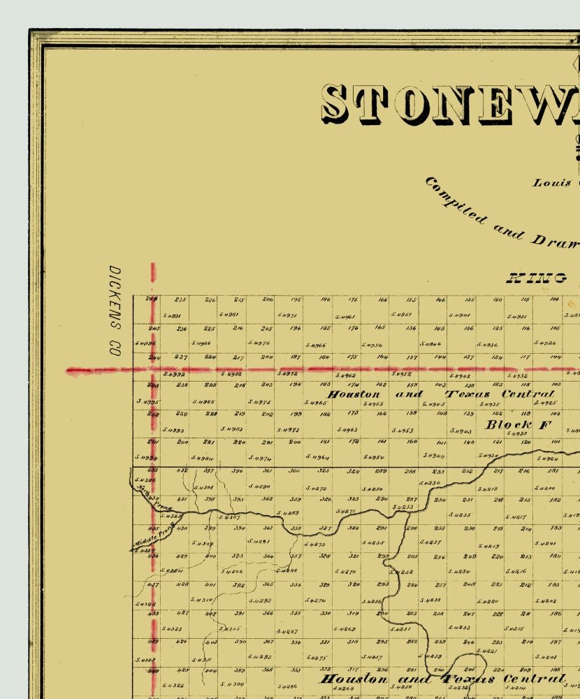 Historic County Map - Stonewall County Texas - Wise 1879 - 23 x 27.70 - Vintage Wall Art