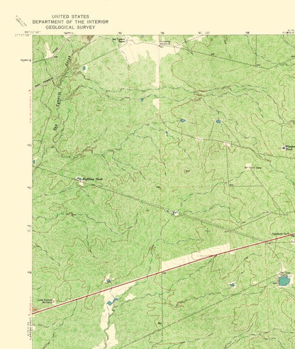 Topographical Map - Tios Creek Texas Quad - USGS 1965 - 23 x 27.18 - Vintage Wall Art