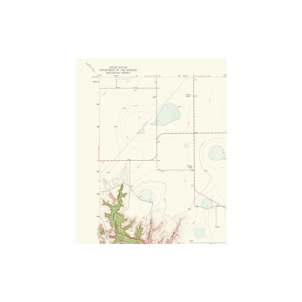 Topographical Map - Thomas Ranch Texas Quad - USGS 1968 - 23 x 28.28 ...