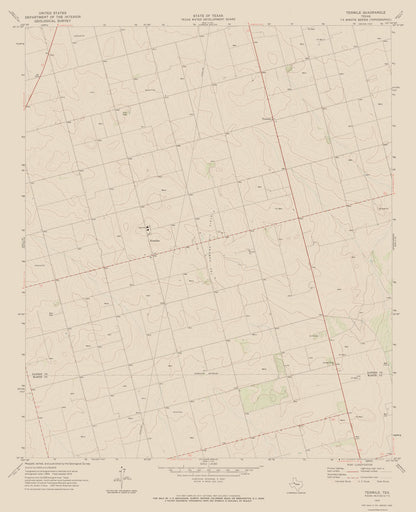 Topographical Map - Tenmile Texas Quad - USGS 1970 - 23 x 28.29 - Vintage Wall Art