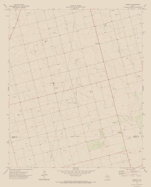 Topographical Map - Tenmile Texas Quad - USGS 1970 - 23 x 28.29 - Vintage Wall Art