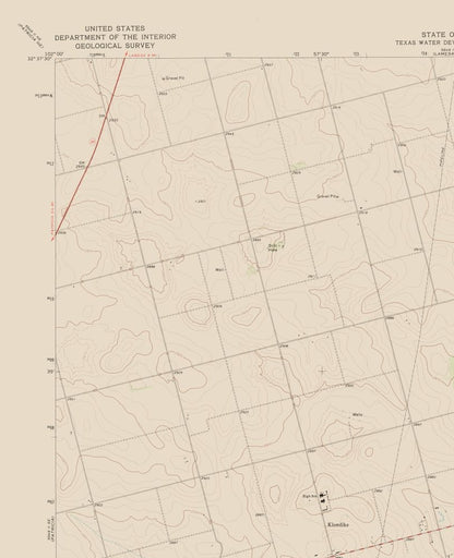 Topographical Map - Tenmile Texas Quad - USGS 1970 - 23 x 28.29 - Vintage Wall Art