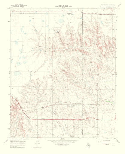 Topographical Map - Tody School Texas Quad - USGS 1970 - 23 x 28.28 - Vintage Wall Art