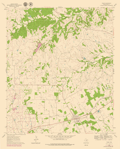 Topographical Map - Tolar Texas Quad - USGS 1960 - 23 x 28.46 - Vintage Wall Art