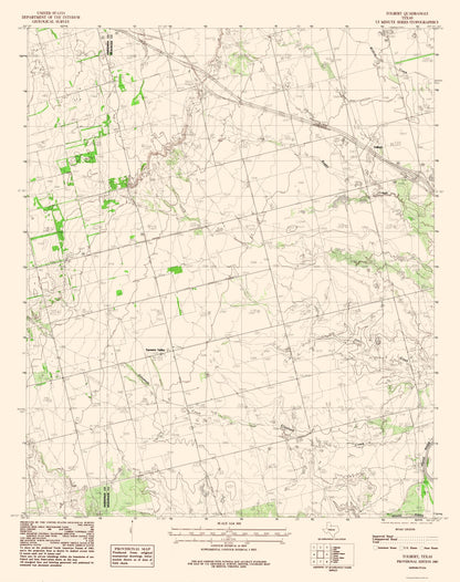 Topographical Map - Tolbert Texas Quad - USGS 198 - 23 x 29.07 - Vintage Wall Art