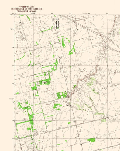 Topographical Map - Tolbert Texas Quad - USGS 198 - 23 x 29.07 - Vintage Wall Art