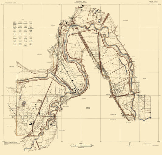 Topographical Map - Trinity River Texas Sheet - USGS 1915 - 23 x 24.04 - Vintage Wall Art