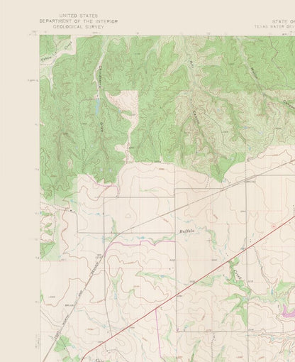 Topographical Map - Tampico Siding Texas Quad - USGS 1967 - 23 x 28.22 - Vintage Wall Art