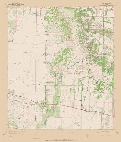 Topographical Map - Talpa Texas Quad - USGS 1967 - 23 x 27.03 - Vintage Wall Art