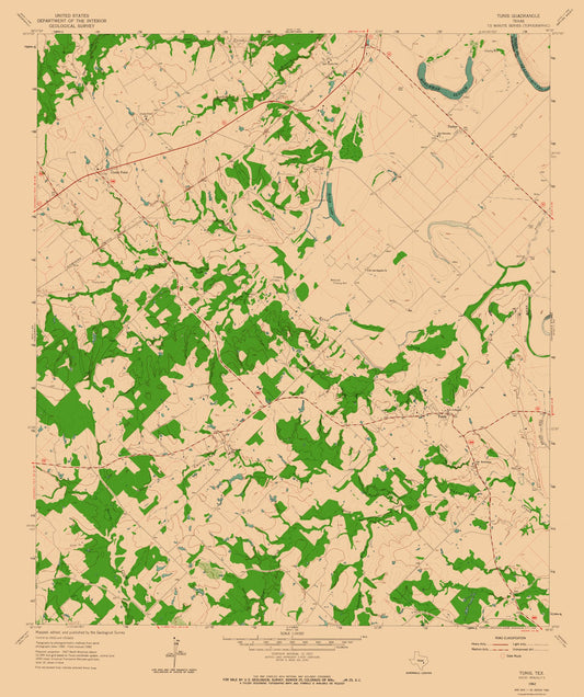 Topographical Map - Tunis Texas Quad - USGS 1962 - 23 x 27.46 - Vintage Wall Art