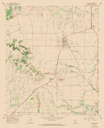 Topographical Map - Tuscola Texas Quad - USGS 1967 - 23 x 28.17 - Vintage Wall Art