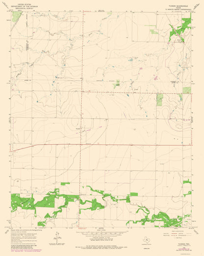 Topographical Map - Tuxedo Texas Quad - USGS 1965 - 23 x 28.73 - Vintage Wall Art