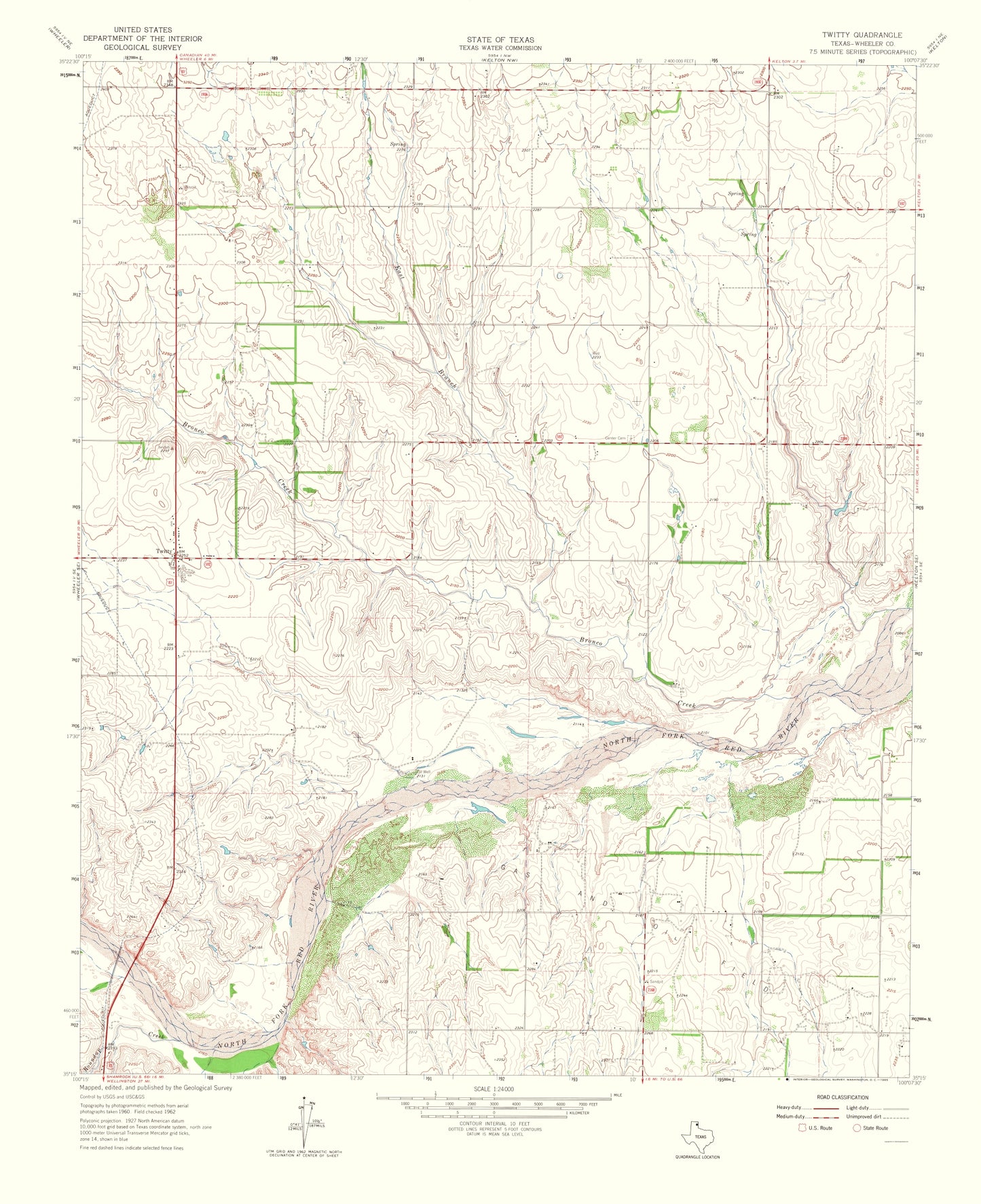 Topographical Map - Twitty Texas Quad - USGS 1965 - 23 x 28.24 - Vintage Wall Art