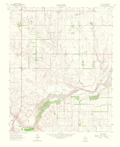 Topographical Map - Twitty Texas Quad - USGS 1965 - 23 x 28.24 - Vintage Wall Art