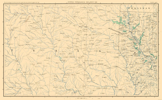 Historic State Map - Texas North East - Bien 1895 - 37.32 x 23 - Vintage Wall Art