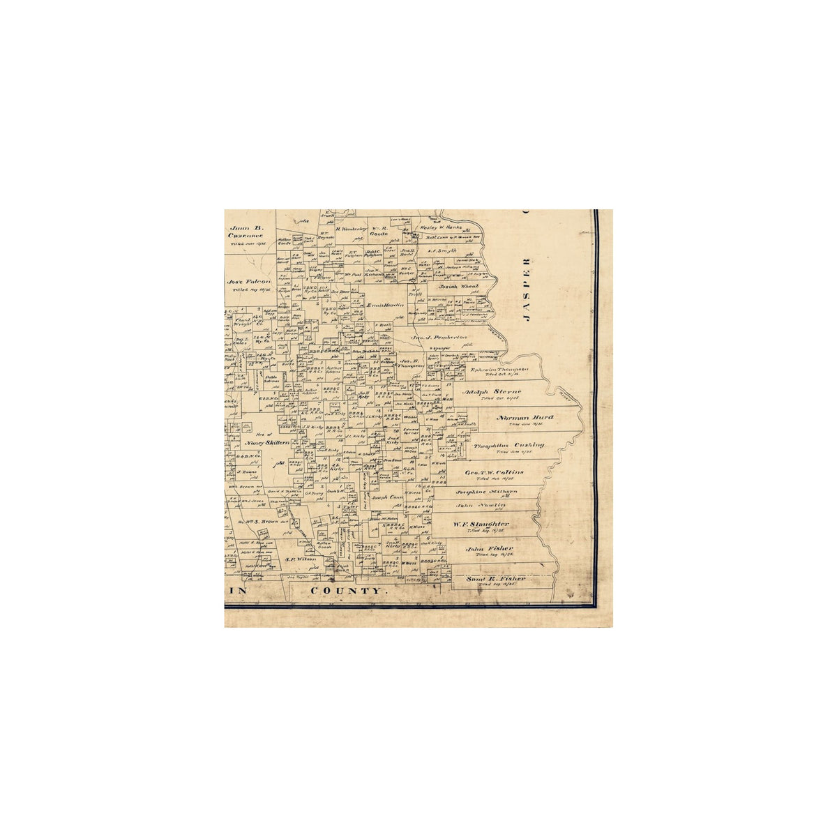 Western Rowe Map Historic County Map - Tyler County Texas - Rowe 1897 - Vintage Wall Ar ...