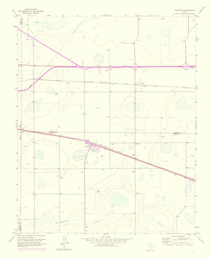 Topographical Map - Washburn Texas Quad - USGS 1975 - 23 x 28.21 - Vintage Wall Art