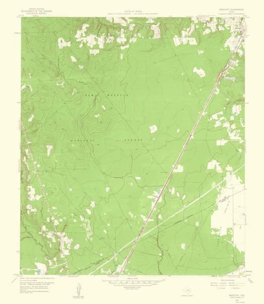 Topographical Map - Westcott Texas Quad - USGS 1959 - 23 x 26.46 - Vintage Wall Art