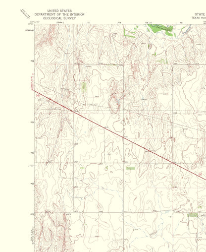 Topographical Map - Wheeler Texas Quad - USGS 1965 - 23 x 28.12 - Vintage Wall Art