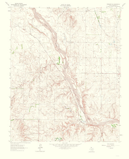 Topographical Map - Wheeler Texas Southeast Quad - USGS 1965 - 23 x 28.30 - Vintage Wall Art