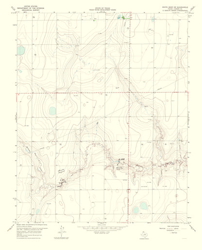 Topographical Map - White Deer Texas Southwest Quad - USGS 1967 - 23 x 28.37 - Vintage Wall Art