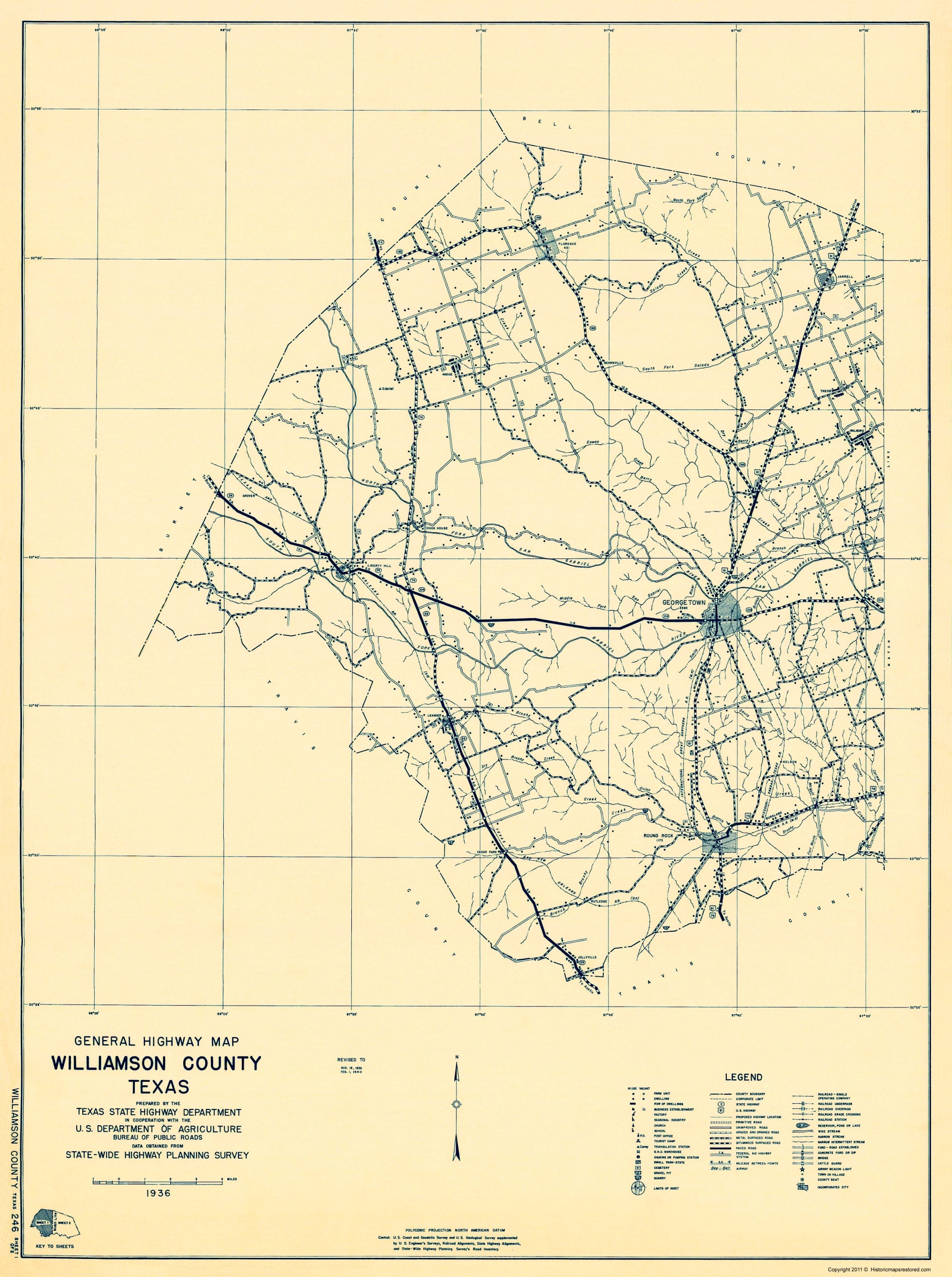 Williamson Valley Rd Map Historic County Map - Williamson County Texas pt 1 - Highway Departmen ...