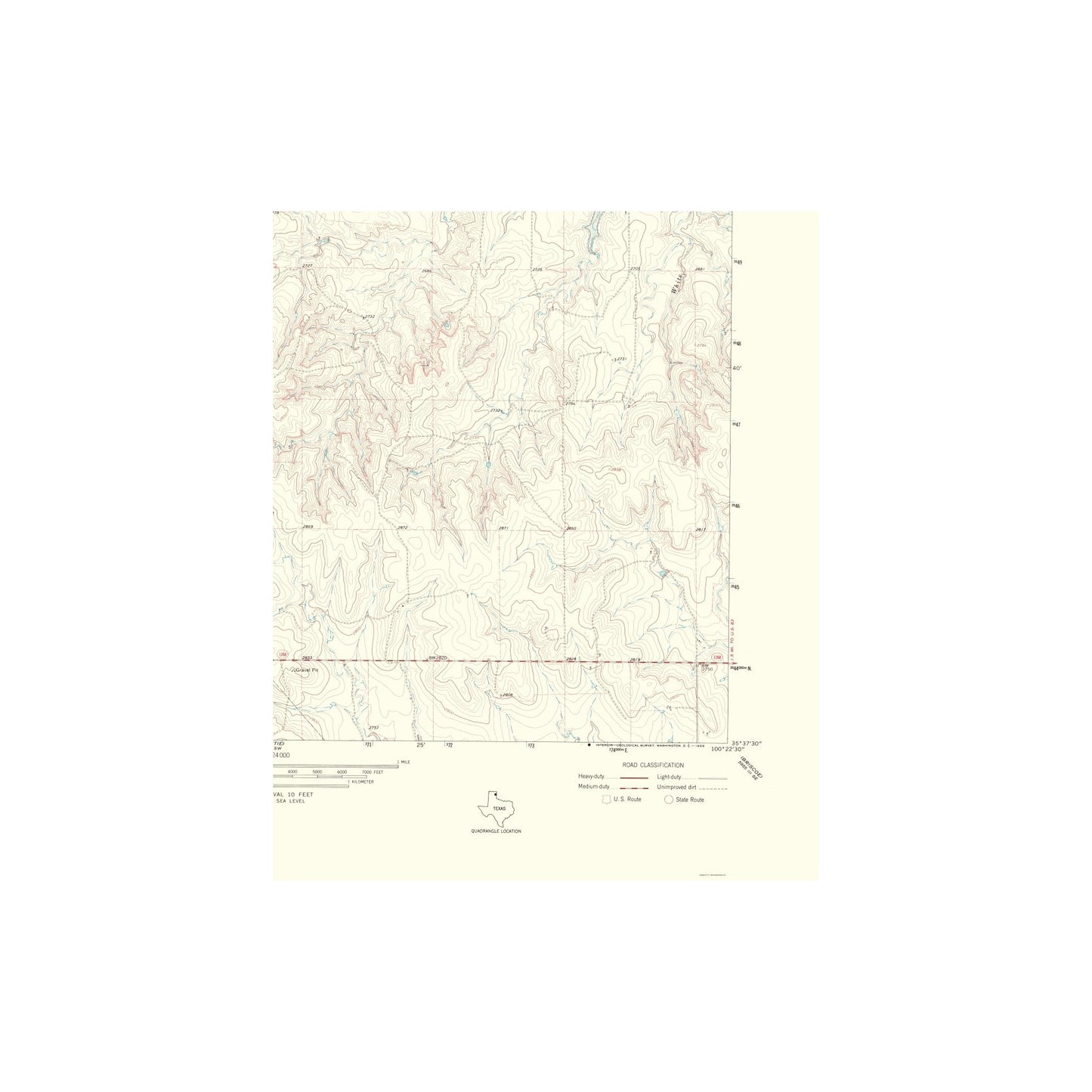 Topographical Map - Young Ranch Texas Quad - USGS 1969 - 23 x 28.20 ...